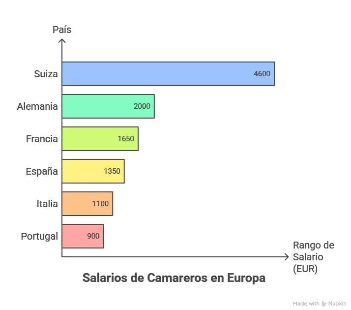 salarios de camareros en europa